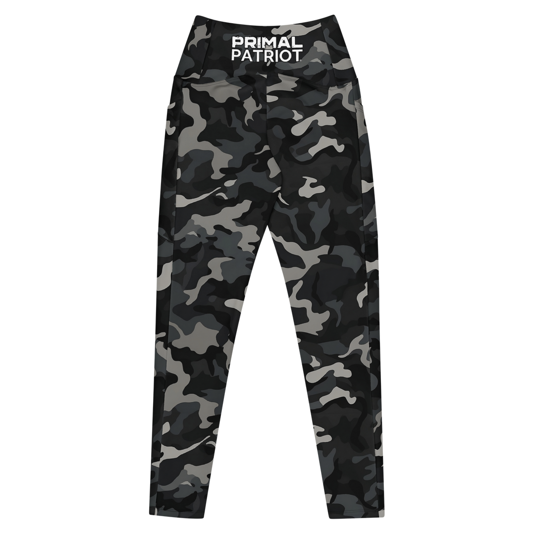 Crossover Leggings With Pockets - Night Camo