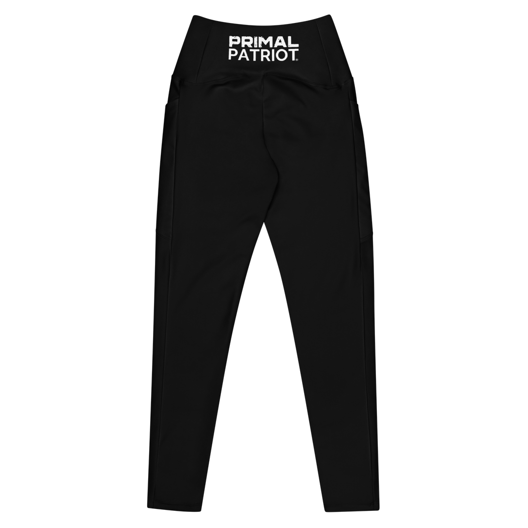 Crossover Leggings With Pockets - Black Primal