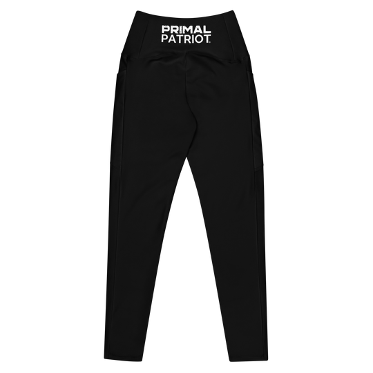 Crossover Leggings With Pockets - Black Primal