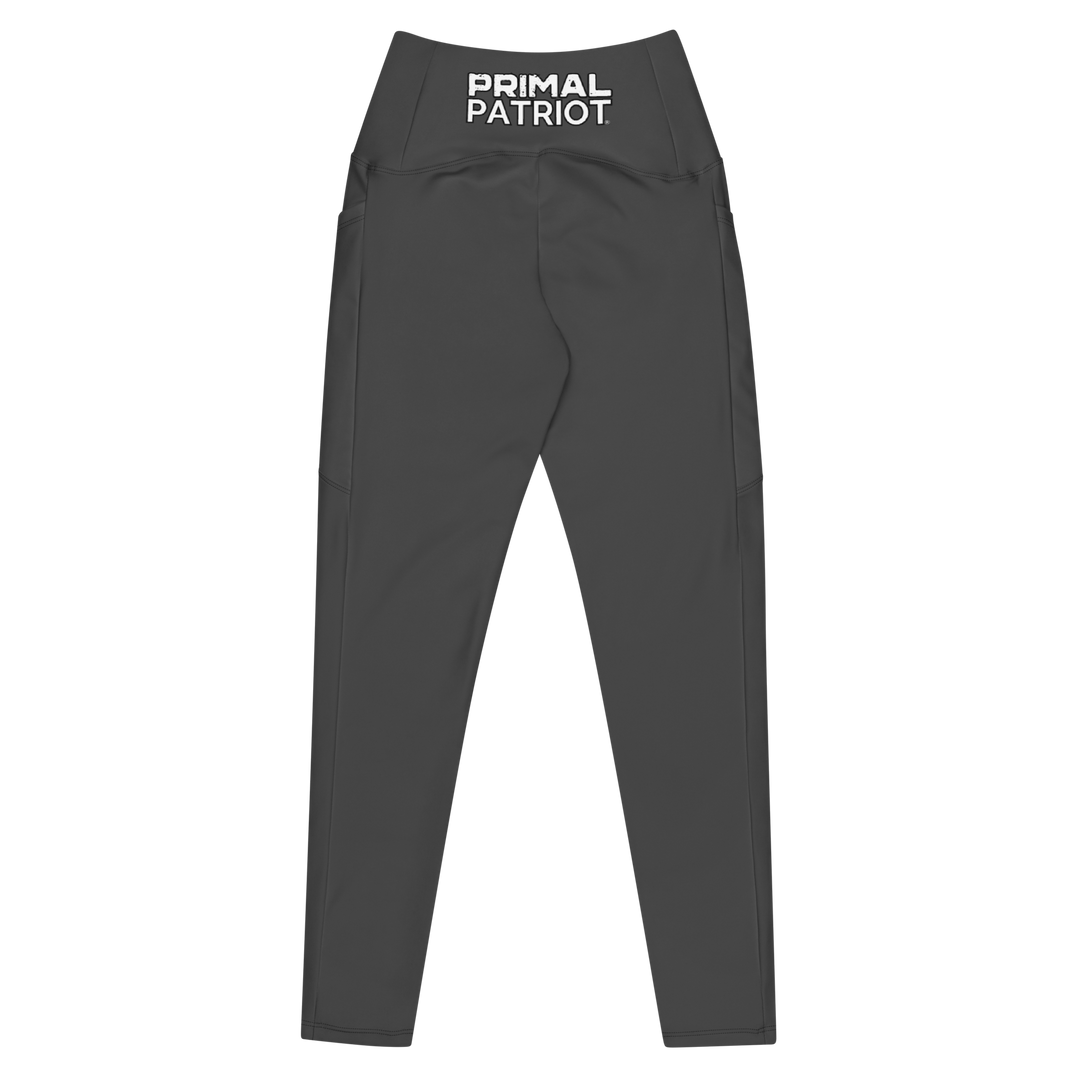 Crossover Leggings With Pockets - Gray Primal