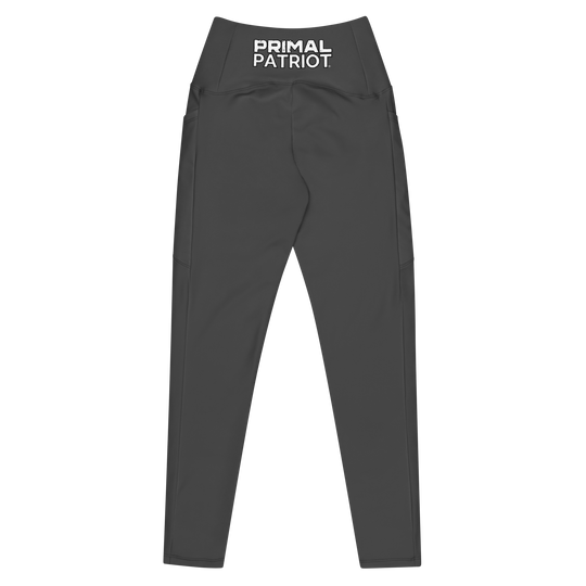 Crossover Leggings With Pockets - Gray Primal