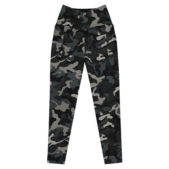 Crossover Leggings With Pockets - Night Camo