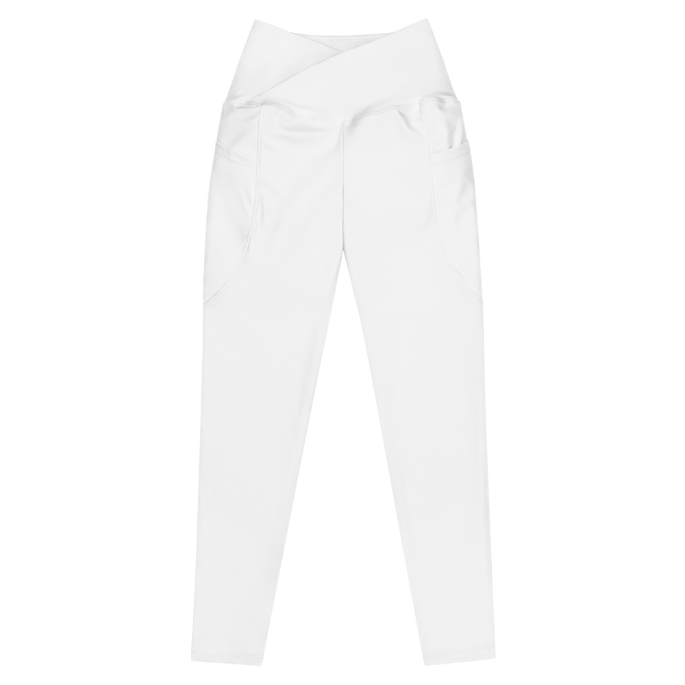 Crossover Leggings With Pockets - White Primal