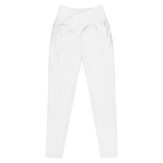 Crossover Leggings With Pockets - White Primal