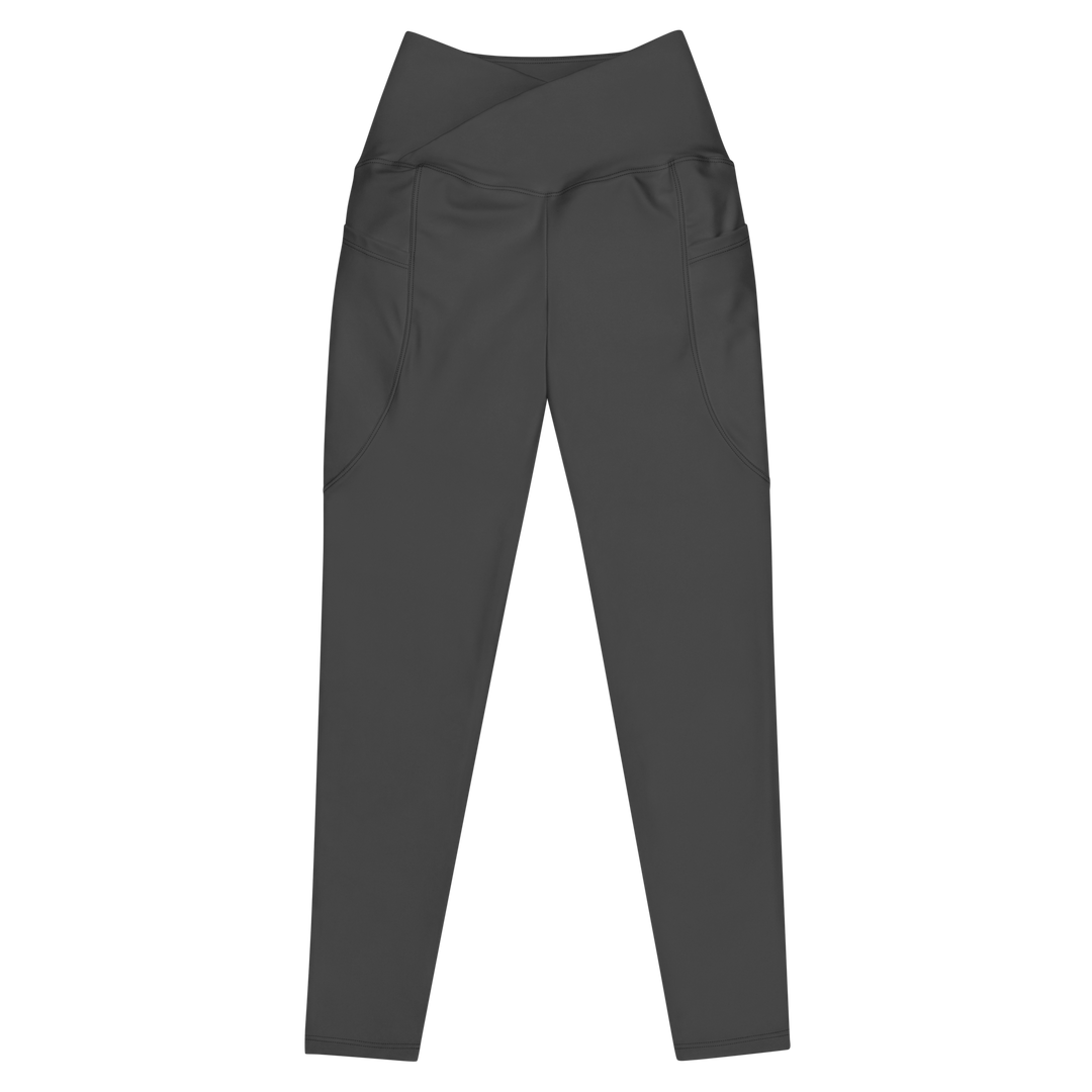 Crossover Leggings With Pockets - Gray Primal