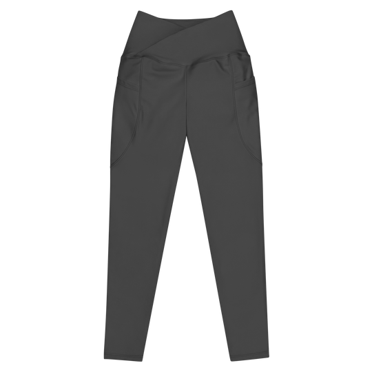 Crossover Leggings With Pockets - Gray Primal