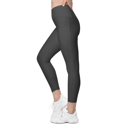 Crossover Leggings With Pockets - Gray Primal