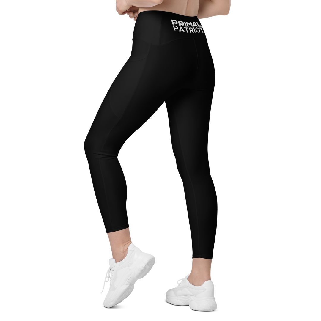 Crossover Leggings With Pockets - Black Primal