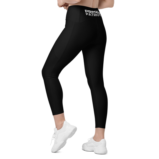 Crossover Leggings With Pockets - Black Primal