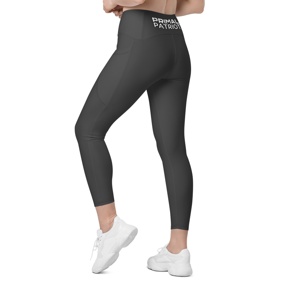 Crossover Leggings With Pockets - Gray Primal