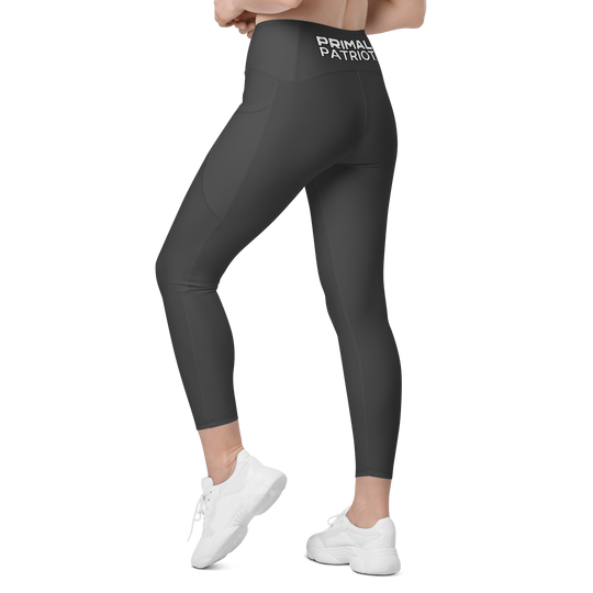 Crossover Leggings With Pockets - Gray Primal