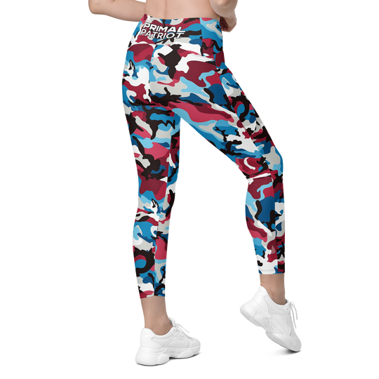 Crossover Leggings With Pockets - Old Glory Camo