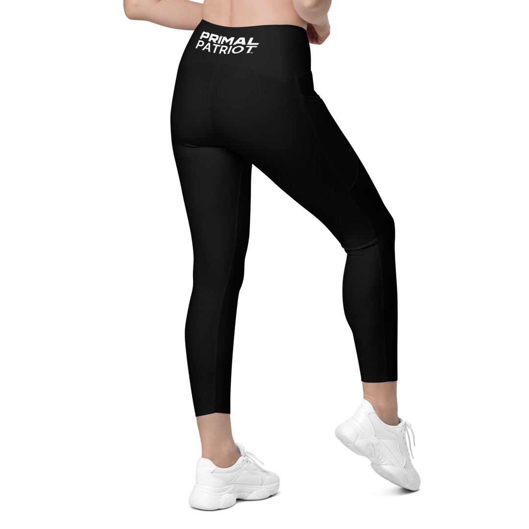 Crossover Leggings With Pockets - Black Primal