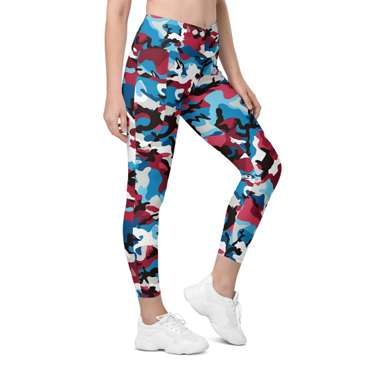 Crossover Leggings With Pockets - Old Glory Camo