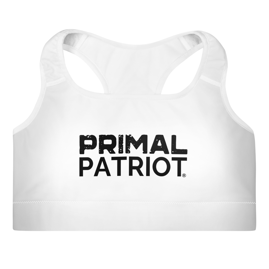 Padded Sports Bra - White Primal