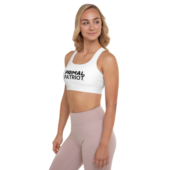 Padded Sports Bra - White Primal