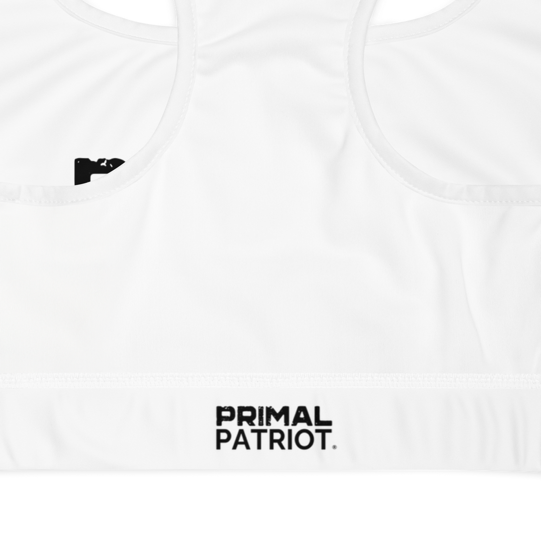 Padded Sports Bra - White Primal