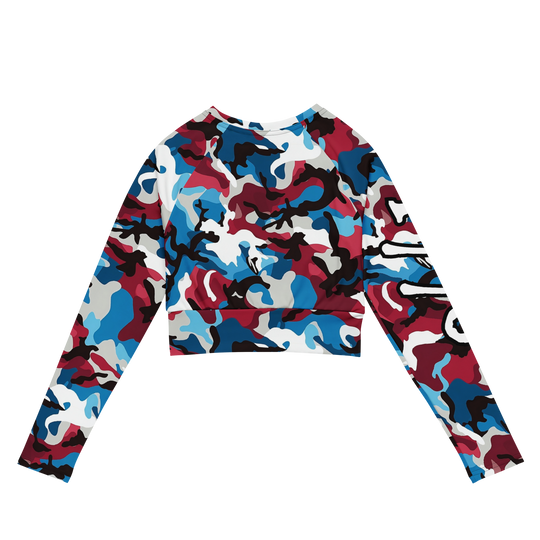 Recycled Long-Sleeve Crop Top - Old Glory Camo