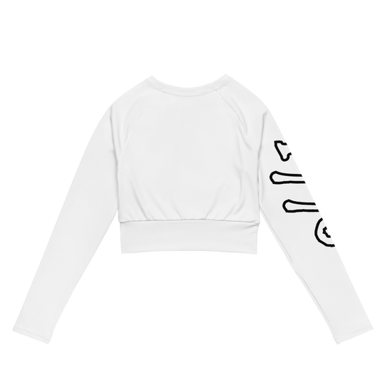 Recycled Long-Sleeve Crop Top - White Primal