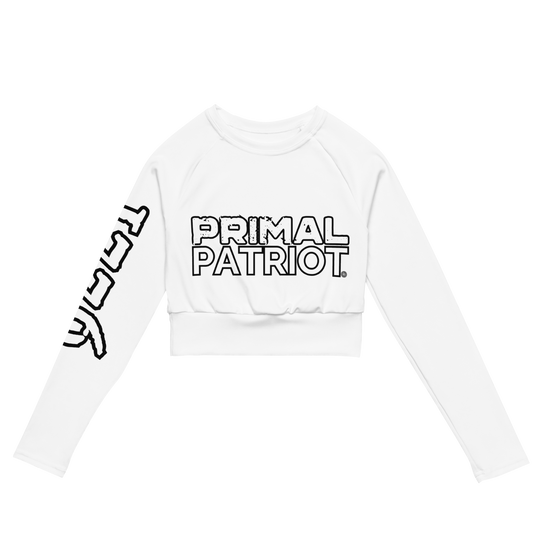 Recycled Long-Sleeve Crop Top - White Primal