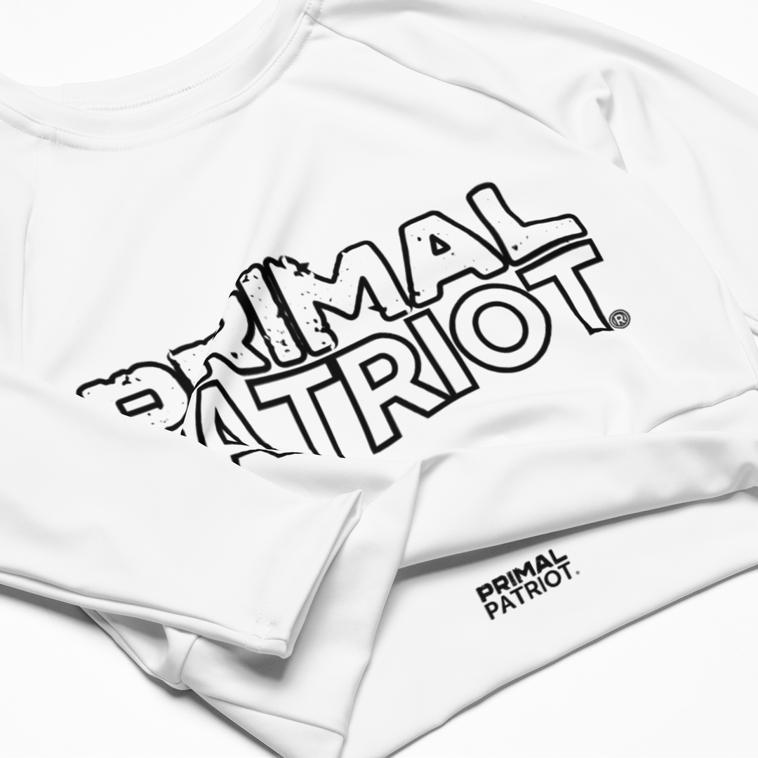 Recycled Long-Sleeve Crop Top - White Primal