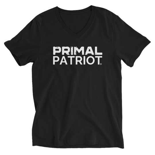 Men's Short Sleeve V-Neck T-Shirt - Black Primal