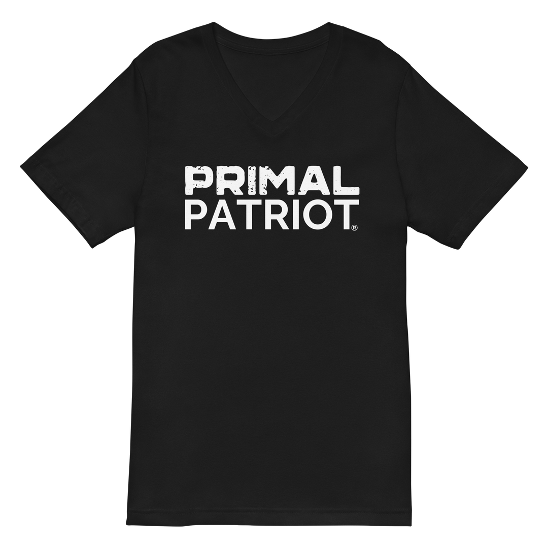 Men's Short Sleeve V-Neck T-Shirt - Black Primal