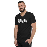 Men's Short Sleeve V-Neck T-Shirt - Black Primal