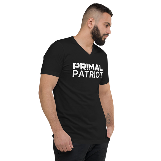 Men's Short Sleeve V-Neck T-Shirt - Black Primal